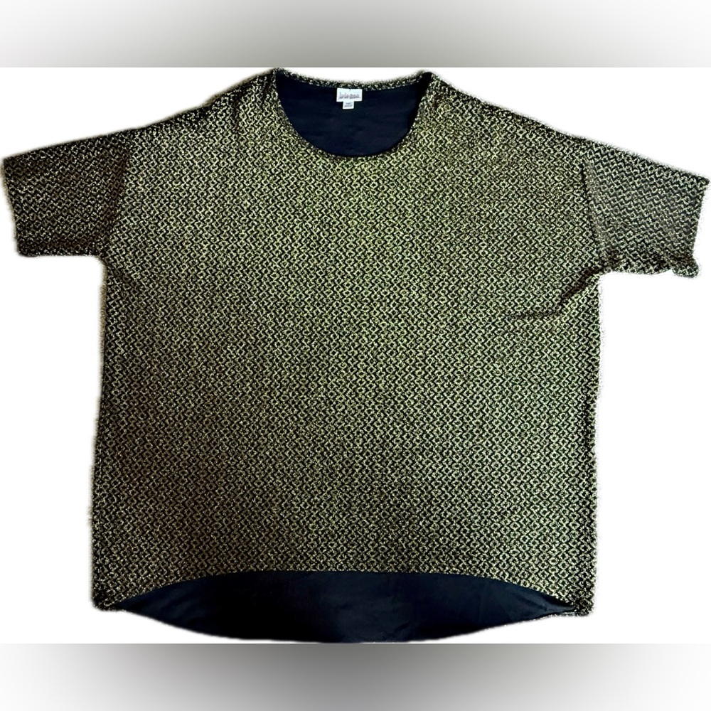 Lularoe black and gold sparkle Irma Top